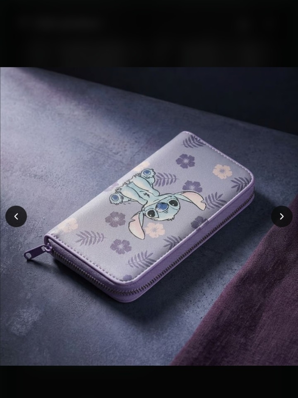 Disney Lavender Stitch Zip-Around Wallet